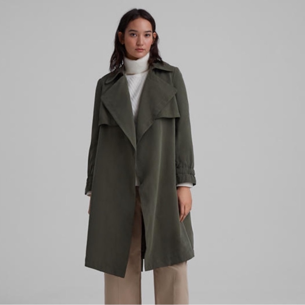 Club Monaco Elima Trench Coat Olive XS